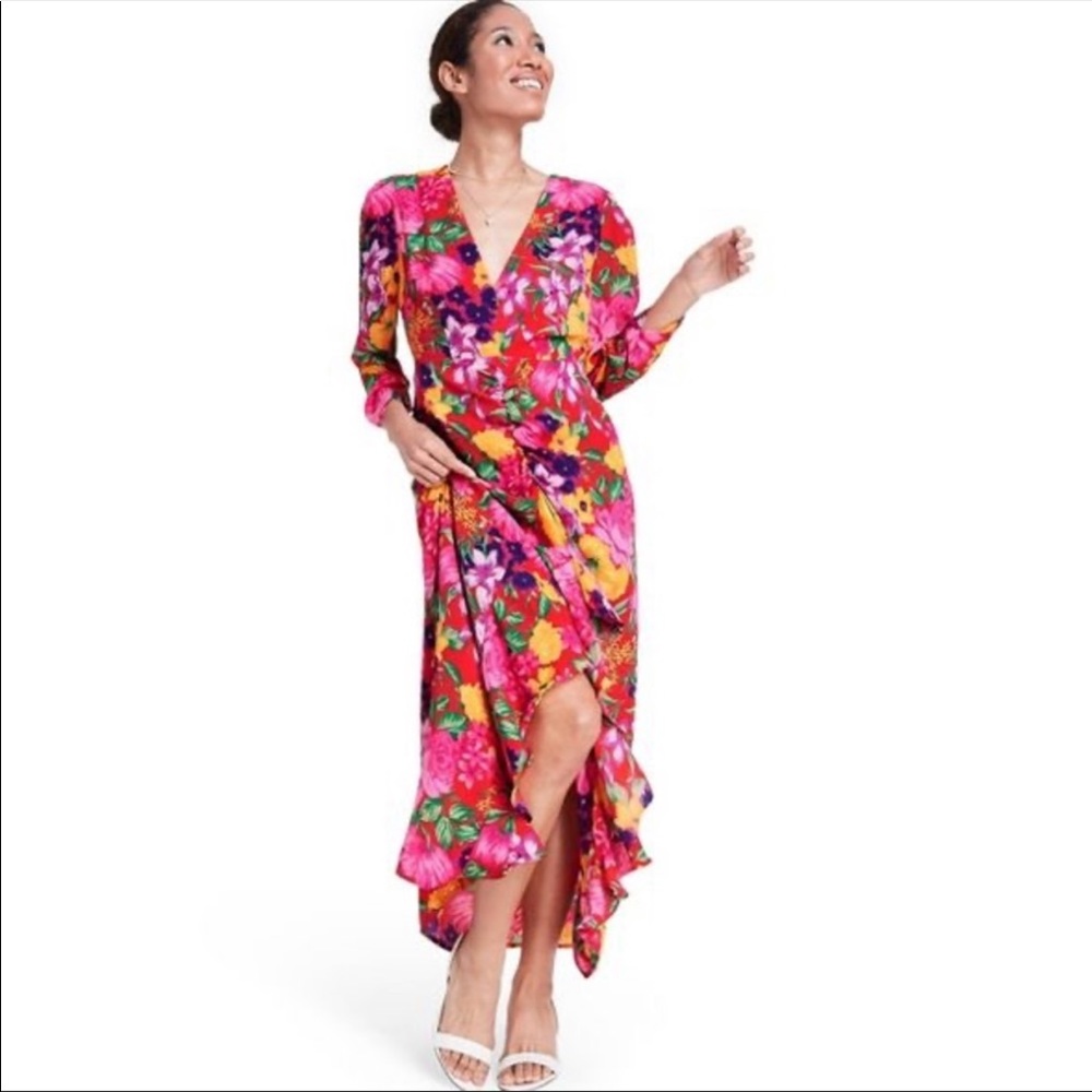 - Floral Open Back Cascade Ruffle Dress - Picture 3 of 3